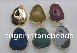 NGP2247 30*40mm - 40*45mm freeform druzy agate gemstone pendants