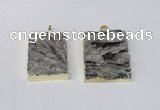 NGP2249 30*40mm - 40*45mm rectangle druzy agate gemstone pendants