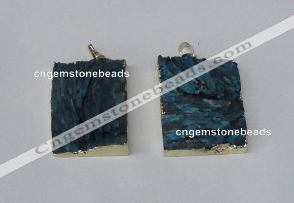 NGP2250 30*40mm - 40*45mm rectangle druzy agate gemstone pendants