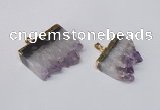 NGP2252 25*35mm - 35*40mm freeform druzy amethyst pendants