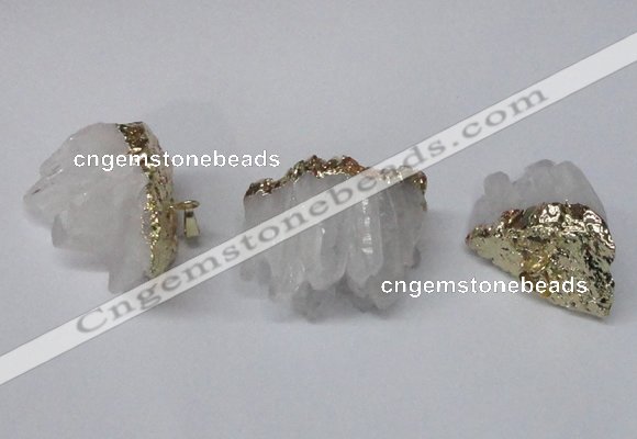 NGP2258 30*35mm - 35*40mm nuggets druzy quartz pendants