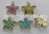 NGP2266 38*40mm - 42*45mm star druzy agate gemstone pendants