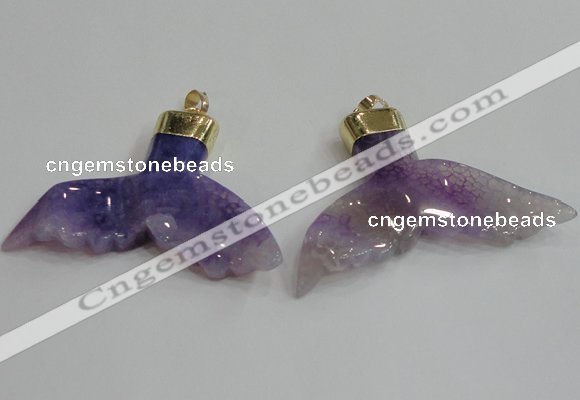 NGP2270 38*55mm - 40*60mm fishtail agate gemstone pendants