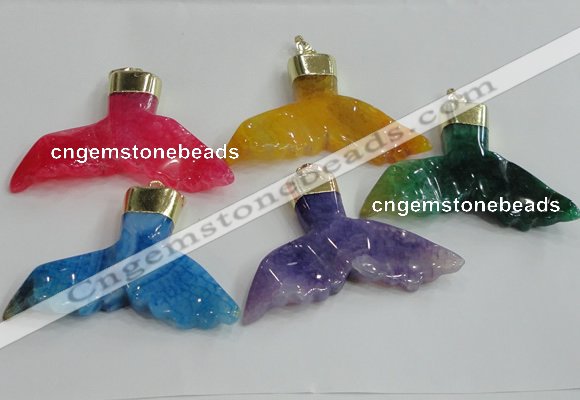 NGP2274 38*55mm - 40*60mm fishtail agate gemstone pendants