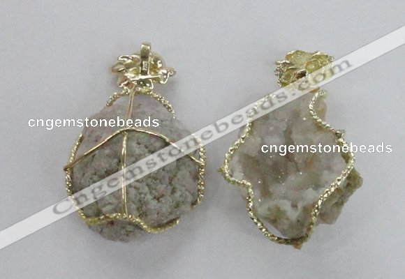 NGP2277 35*45mm - 45*50mm freeform druzy agate gemstone pendants