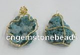 NGP2280 35*45mm - 45*50mm freeform druzy agate gemstone pendants