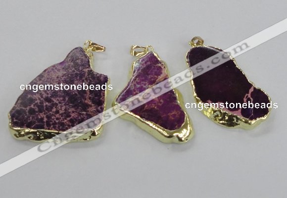 NGP2285 30*40mm - 40*50mm freeform sea sediment jasper pendants