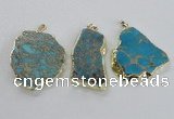 NGP2286 30*40mm - 40*50mm freeform sea sediment jasper pendants