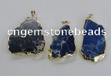 NGP2287 30*40mm - 40*50mm freeform sea sediment jasper pendants