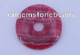 NGP229 7*50mm fashion dyed rhodochrosite gemstone donut pendant