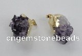 NGP2290 18*25mm - 22*30mm nuggets druzy amethyst pendants