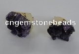 NGP2291 25*30mm - 30*35mm nuggets druzy amethyst pendants