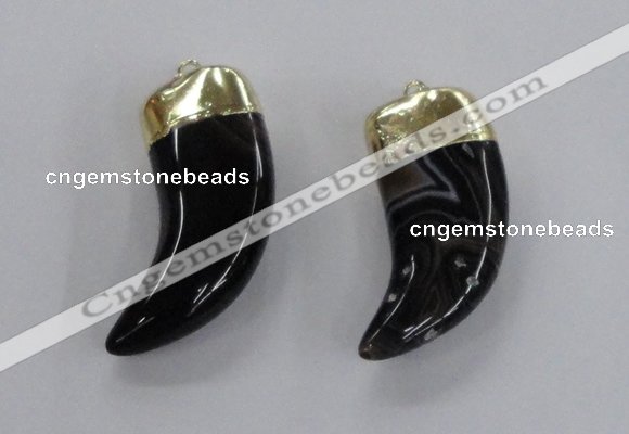 NGP2305 20*48mm - 22*50mm oxhorn agate gemstone pendants