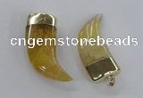 NGP2308 25*60mm - 28*65mm oxhorn agate gemstone pendants