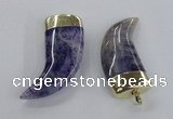 NGP2309 25*60mm - 28*65mm oxhorn agate gemstone pendants