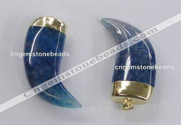 NGP2311 25*60mm - 28*65mm oxhorn agate gemstone pendants