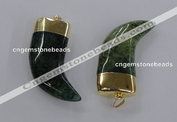 NGP2312 25*60mm - 28*65mm oxhorn agate gemstone pendants