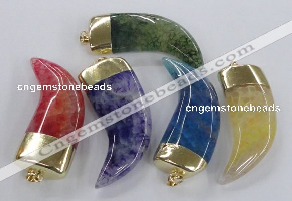 NGP2313 25*60mm - 28*65mm oxhorn agate gemstone pendants