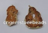 NGP2323 35*45mm - 45*55mm freeform plated druzy agate pendants