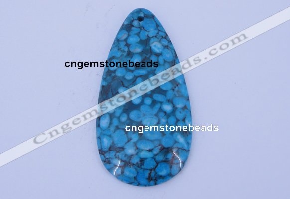 NGP233 30*60mm fashion dyed flower turquoise gemstone pendants