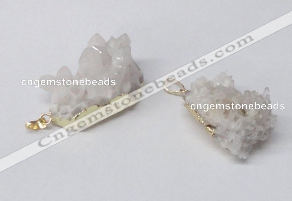 NGP2334 20*30mm - 25*35mm nuggets druzy quartz pendants