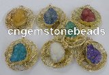 NGP2350 52mm - 55mm freeform druzy agate gemstone pendants