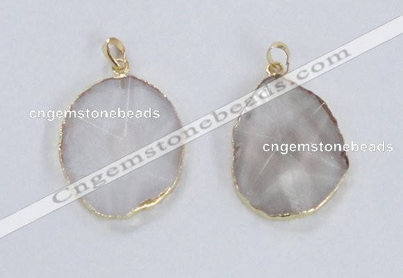 NGP2352 25*35mm - 35*45mm freeform quartz gemstone pendants