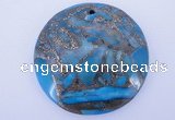 NGP236 7*40mm dyed golden turquoise & pyrite gemstone pendants