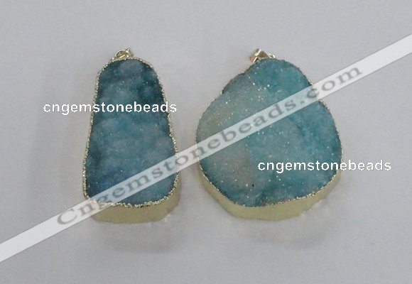 NGP2365 25*40mm - 35*45mm freefrom druzy agate pendants