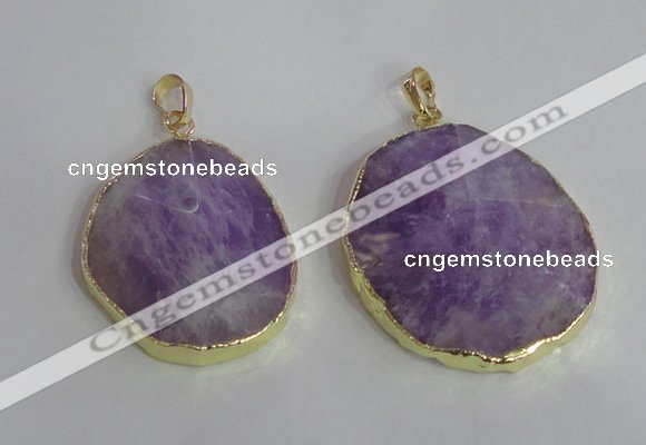 NGP2369 25*35mm - 35*45mm freefrom lavender amethyst pendants