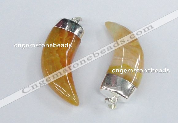 NGP2377 20*48mm - 22*50mm oxhorn agate gemstone pendants