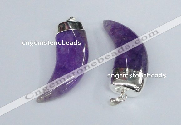 NGP2378 20*48mm - 22*50mm oxhorn agate gemstone pendants