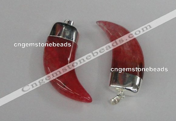 NGP2379 20*48mm - 22*50mm oxhorn agate gemstone pendants