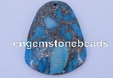 NGP238 37*47mm dyed golden turquoise & pyrite gemstone pendants