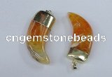 NGP2385 20*48mm - 22*50mm oxhorn agate gemstone pendants