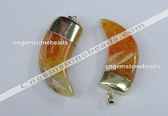 NGP2385 20*48mm - 22*50mm oxhorn agate gemstone pendants