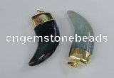 NGP2388 20*48mm - 22*50mm oxhorn agate gemstone pendants