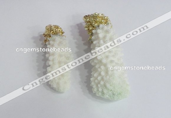 NGP2398 15*40mm - 20*60mm freefrom natural coral pendants