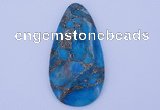 NGP240 30*60mm dyed golden turquoise & pyrite gemstone pendants