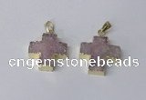 NGP2400 25*26mm - 27*28mm cross druzy agate pendants wholesale