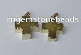 NGP2401 25*26mm - 27*28mm cross druzy agate pendants wholesale