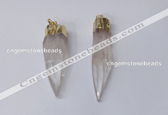 NGP2414 15*60mm - 18*70mm sticks white crystal pendants wholesale