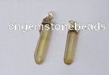 NGP2418 10*45mm - 12*55mm sticks dyed white crystal pendants