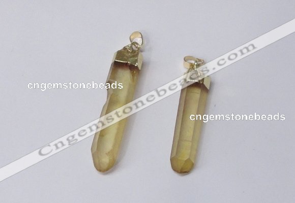 NGP2418 10*45mm - 12*55mm sticks dyed white crystal pendants