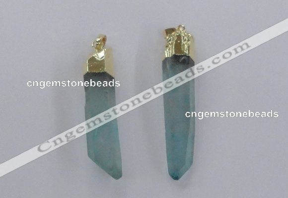 NGP2421 10*45mm - 12*55mm sticks dyed white crystal pendants