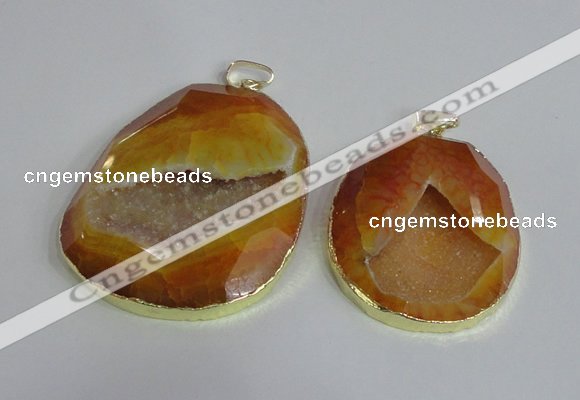 NGP2432 30*40mm - 40*45mm freeform druzy agate pendants wholesale