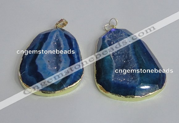 NGP2435 30*40mm - 40*45mm freeform druzy agate pendants wholesale