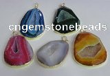 NGP2437 30*40mm - 40*45mm freeform druzy agate pendants wholesale