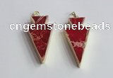 NGP2449 18*38mm - 22*45mm arrowhead sea sediment jasper pendants