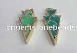 NGP2451 18*38mm - 22*45mm arrowhead sea sediment jasper pendants